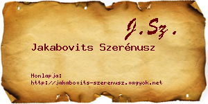 Jakabovits Szerénusz névjegykártya