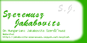szerenusz jakabovits business card